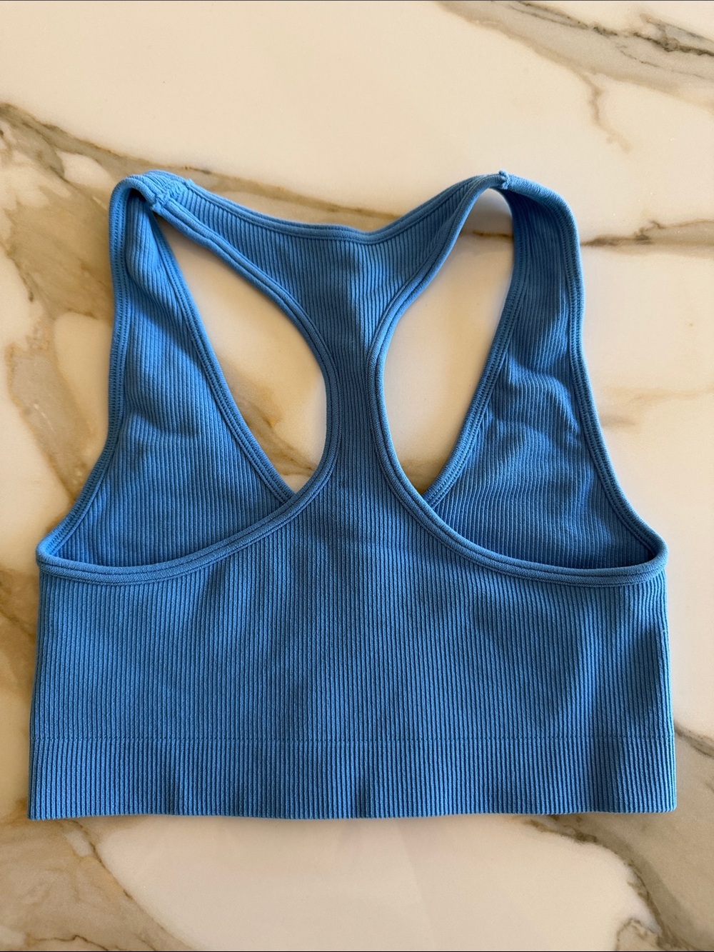 SET Active Blue Ribbed Racerback Sports Bra - Picture 3 of 3